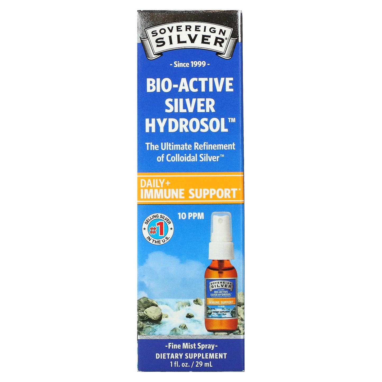 Sovereign Silver, Bio-Active Silver Hydrosol, Fine Mist Spray, 10 ppm, 1 fl oz (29 ml)