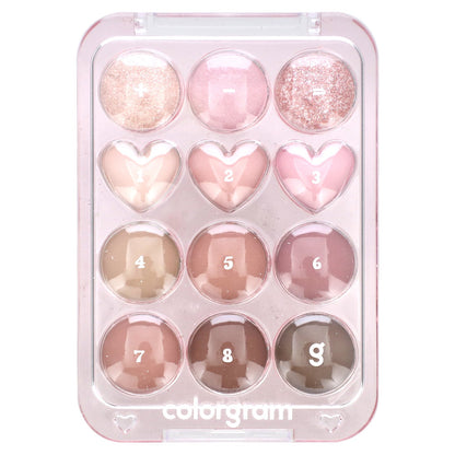 Colorgram, Pin Point Eyeshadow Palette, 02 Pink + Mauve = Love, 0.34 oz (9.9 g)