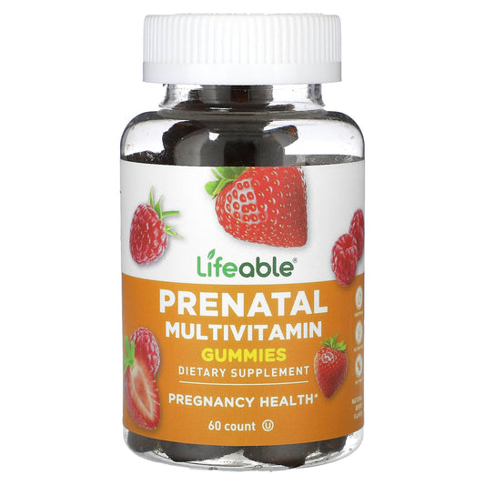 Lifeable, Prenatal Multivitamin Gummies, Natural Berry, 60  Gummies