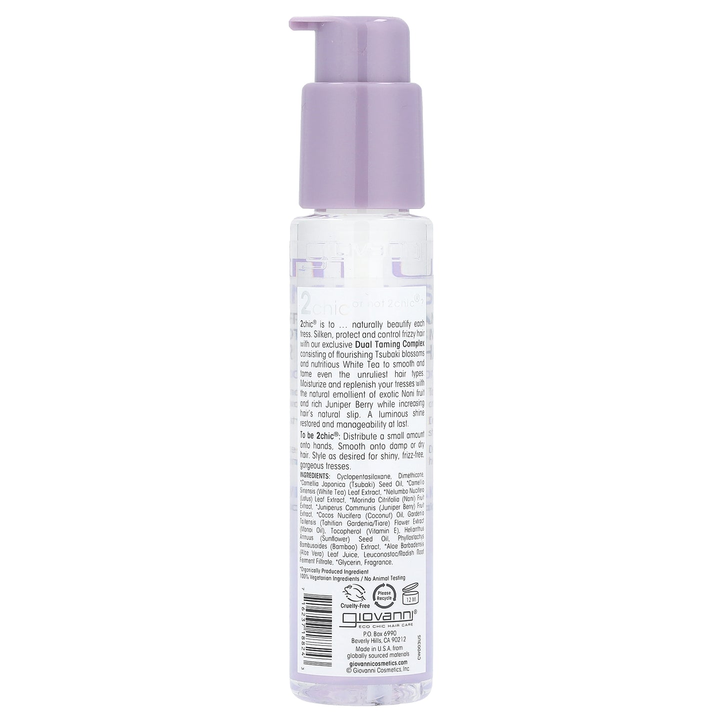 Giovanni, 2Chic, Ulra Shine Anti-Frizz Smoothing Hair Serum, Tsubaki +White Tea, 2.75 fl oz (81 ml)