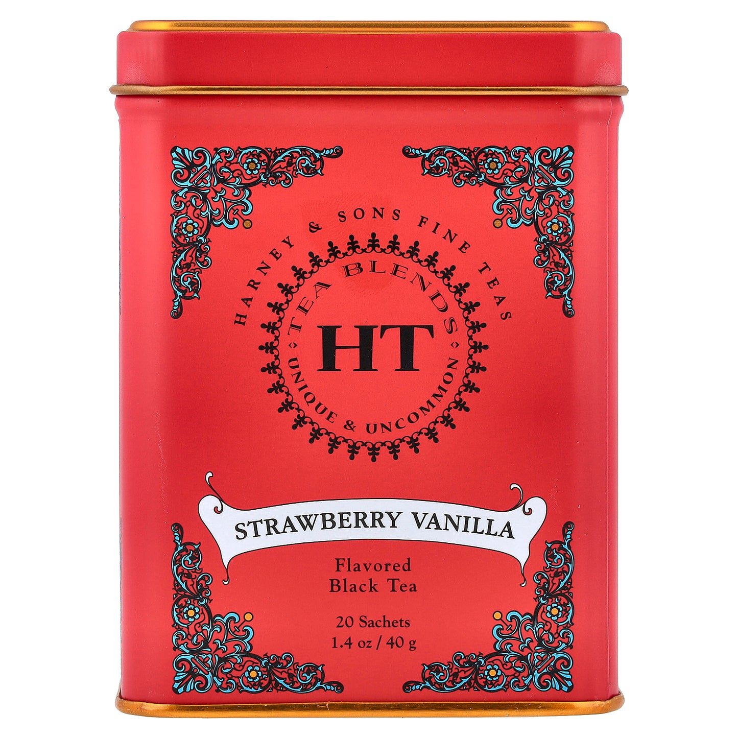 Harney & Sons, Black Tea, Strawberry Vanilla, 20 Sachets, 1.4 oz (40 g)