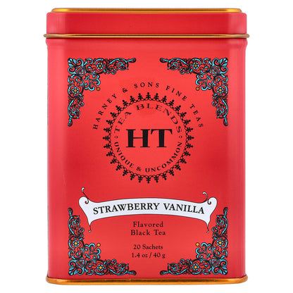 Harney & Sons, Black Tea, Strawberry Vanilla, 20 Sachets, 1.4 oz (40 g)