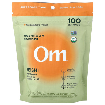 Om Mushrooms, Mushroom Powder, Reishi, 7.05 oz (200 g)
