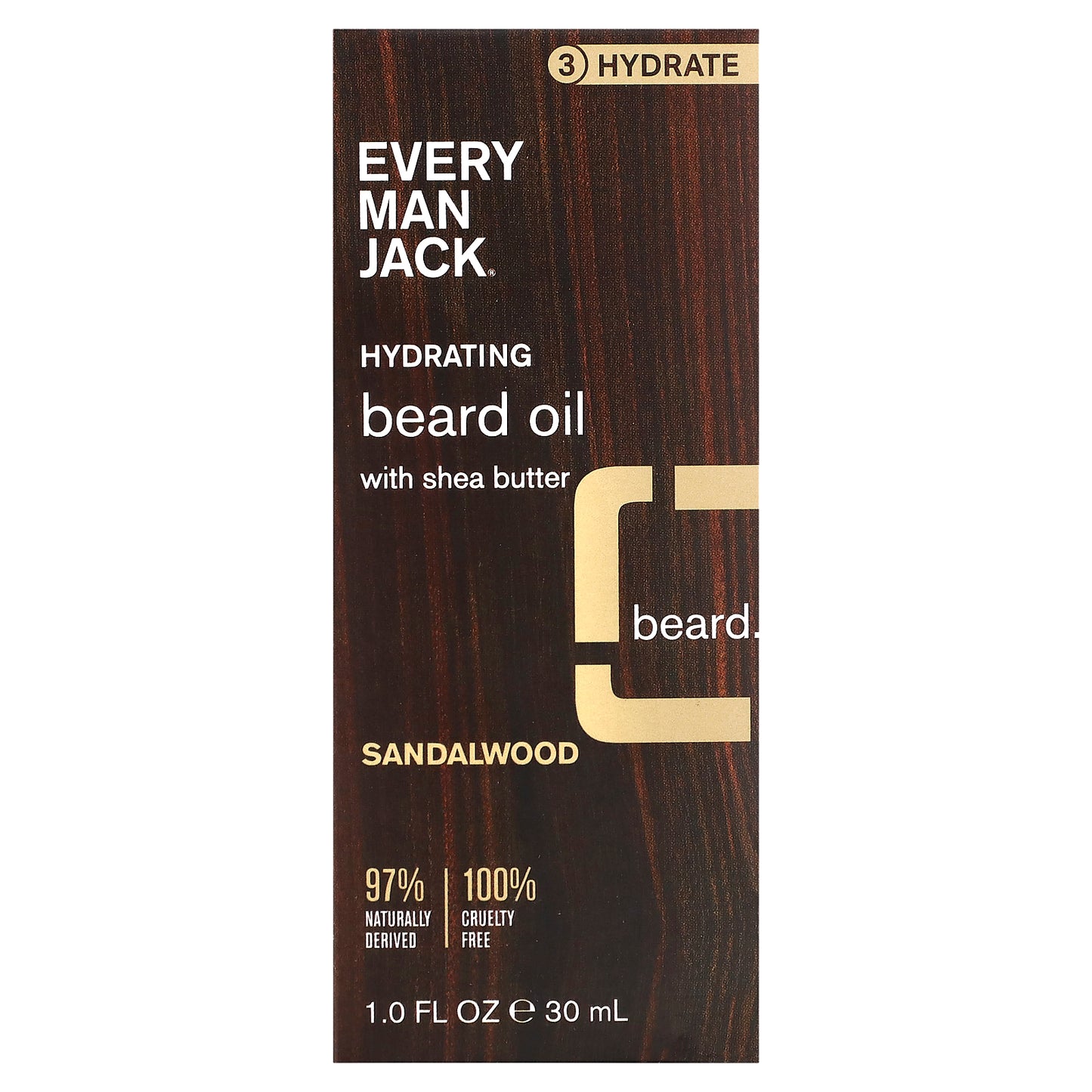 Every Man Jack, Hydrating Beard Oil with Shea Butter, Sandalwood, 1 fl oz (30 ml)