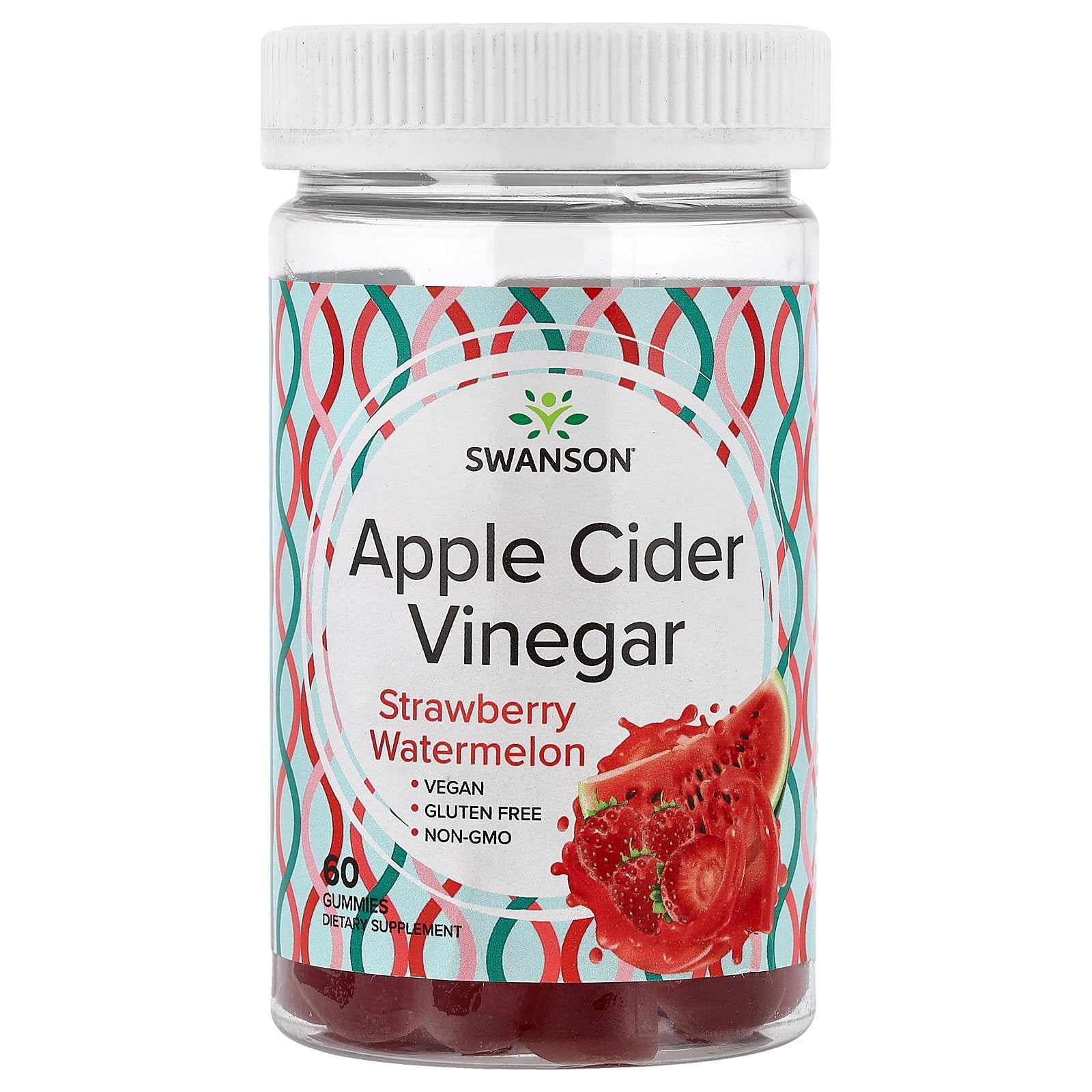 Swanson, Apple Cider Vinegar Gummies, Strawberry Watermelon, 60 Gummies
