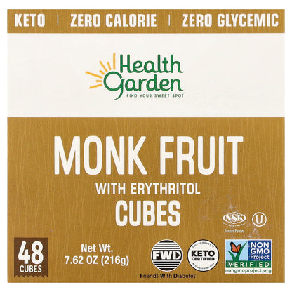 Health Garden, Monk Fruit With Erythritol Cubes, 48 Cubes, 7.62 oz (216 g)
