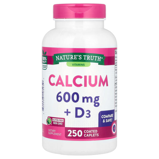 Nature's Truth, Calcium + D3, 250 Coated Caplets