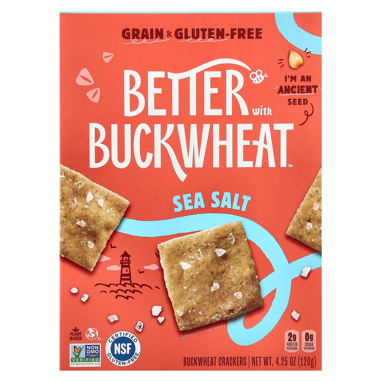 Better with Buckwheat, Buckwheat Crackers, Sea Salt , 4.25 oz (120 g)