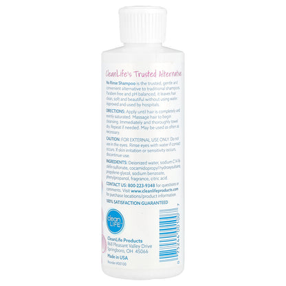 CleanLife, No Rinse® Shampoo, 8 fl oz (236.6 ml)