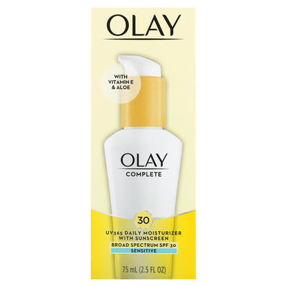 Olay, Complete, UV365 Daily Moisturizer, SPF 30, Sensitive,  2.5 fl oz (75 ml)