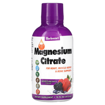 Bluebonnet Nutrition, Liquid Magnesium Citrate, Mixed Berry, 16 fl oz (473 ml)