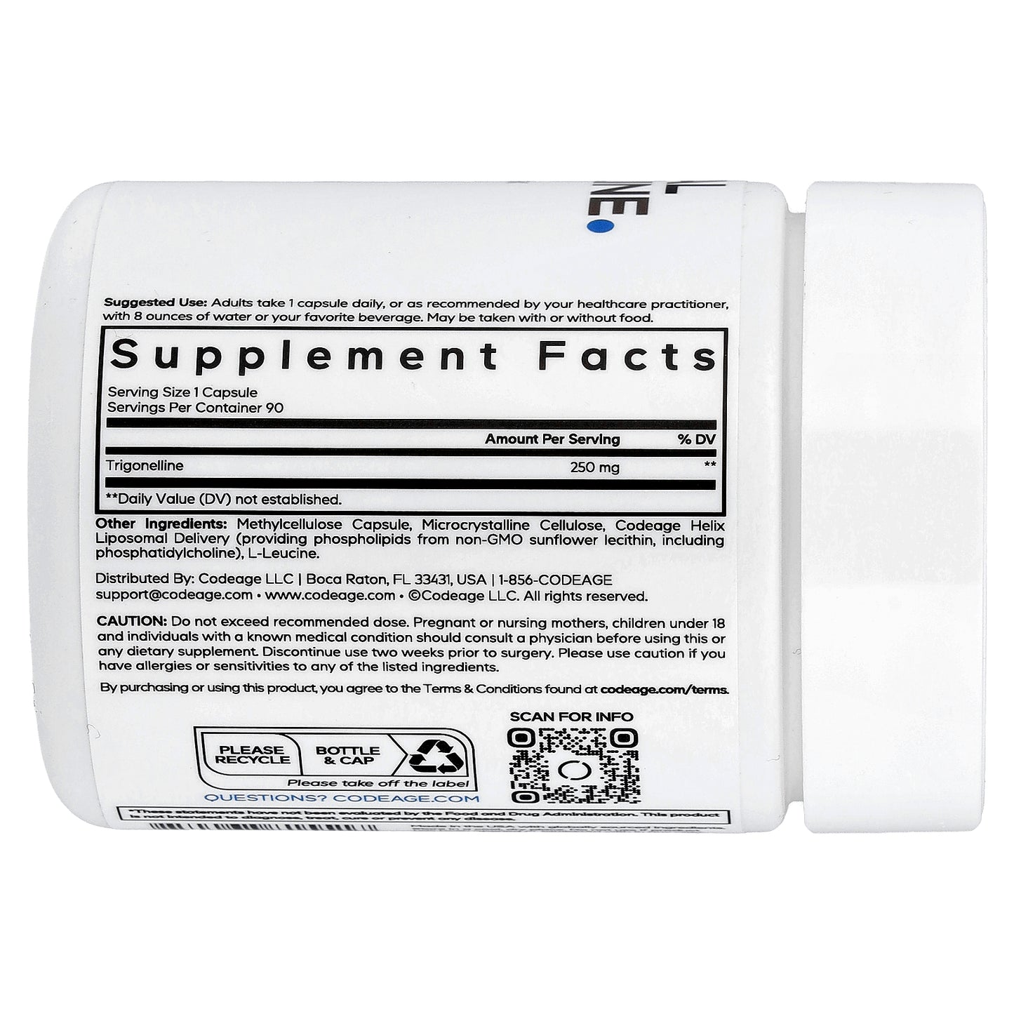 Codeage, Liposomal Trigonelline, 90 Vegetable Capsules