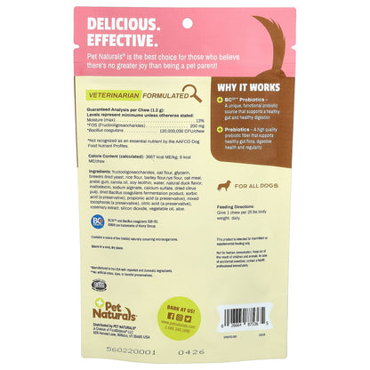 Pet Naturals, Daily Probiotic, For Dogs, All Sizes, 60 Chews, 2.54 oz (72 g)