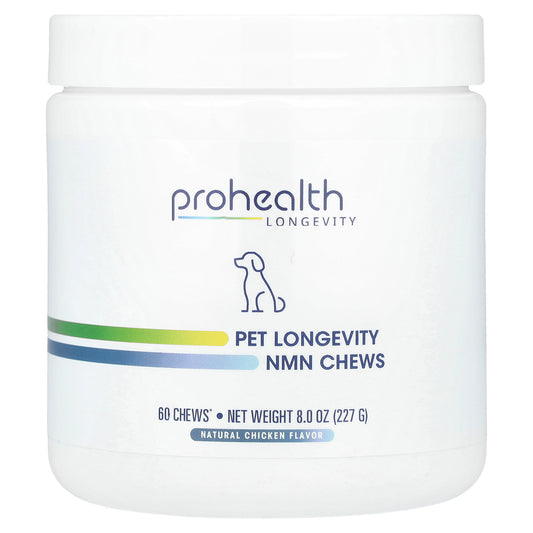 ProHealth Longevity, Pet Longevity NMN Chews, For Dogs, Natural Chicken, 60 Chews, 8 oz (227 g)