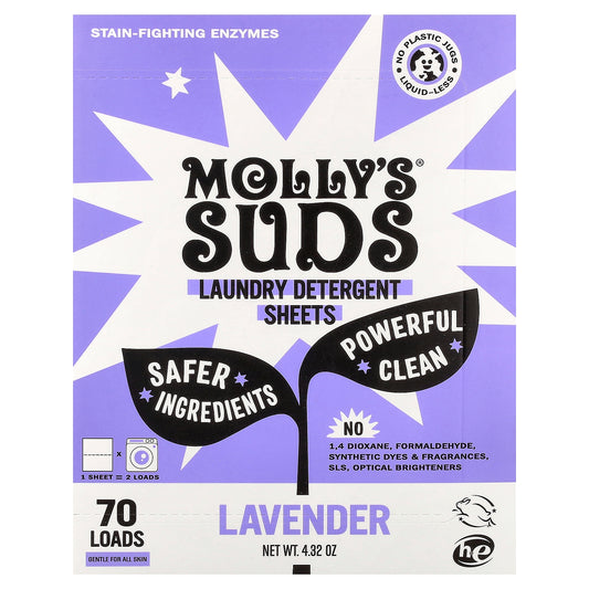 Molly's Suds, Laundry Detergent Sheets, Lavender, 35 Sheets