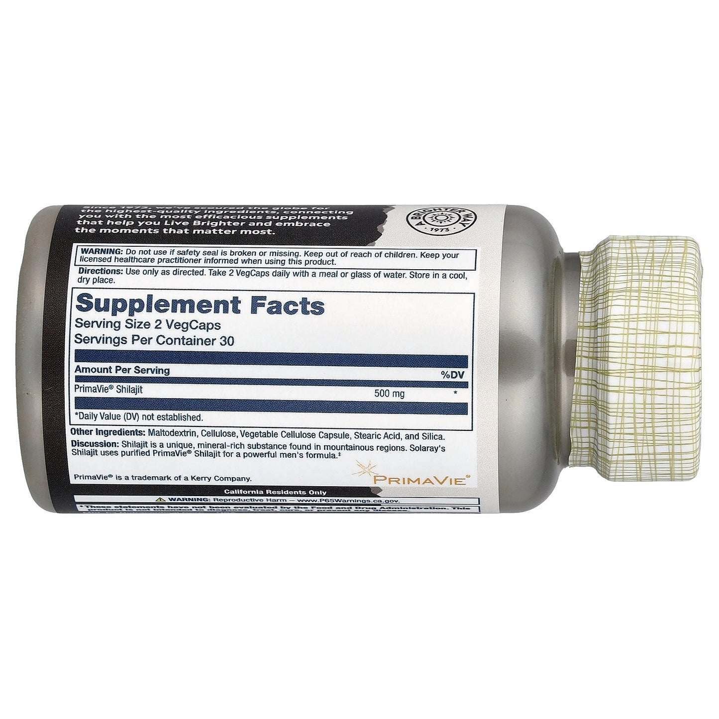 Solaray, Men's Shilajit, 60 VegCaps (250 mg per Capsule)