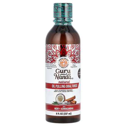 GuruNanda, Natural Oil Pulling Oral Rinse, Coconut + Cinnamon, 8 fl oz (237 ml)