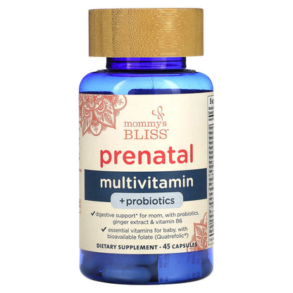 Mommy's Bliss, Prenatal Multivitamin + Probiotics, 45 Capsules