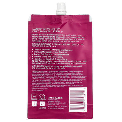 Andalou Naturals, 1000 Roses® Complex, Deep Conditioning Hair Mask, Color Care, 1.5 fl oz (44 ml)