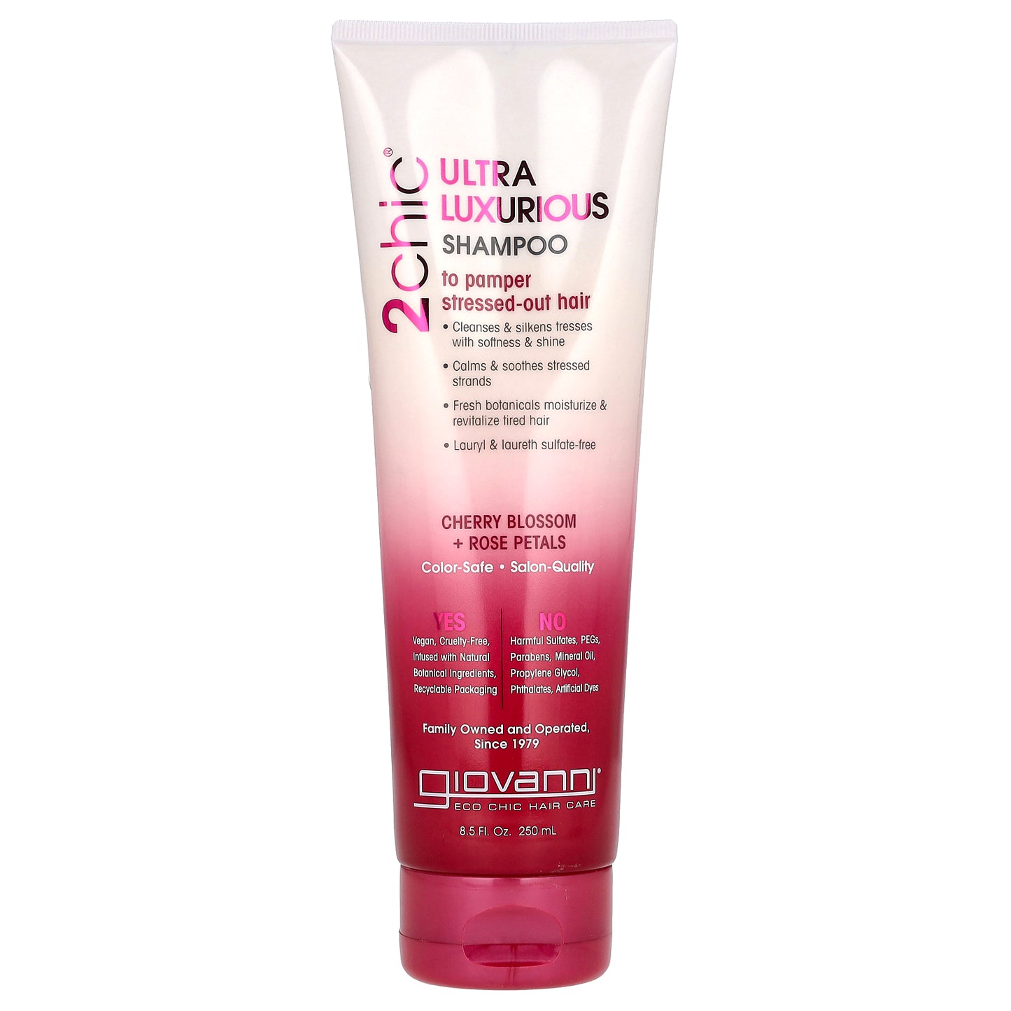 Giovanni, 2chic, Ultra-Luxurious Shampoo, To Pamper Stressed-Out Hair, Cherry Blossom + Rose Petals, 8.5 fl oz (250 ml)