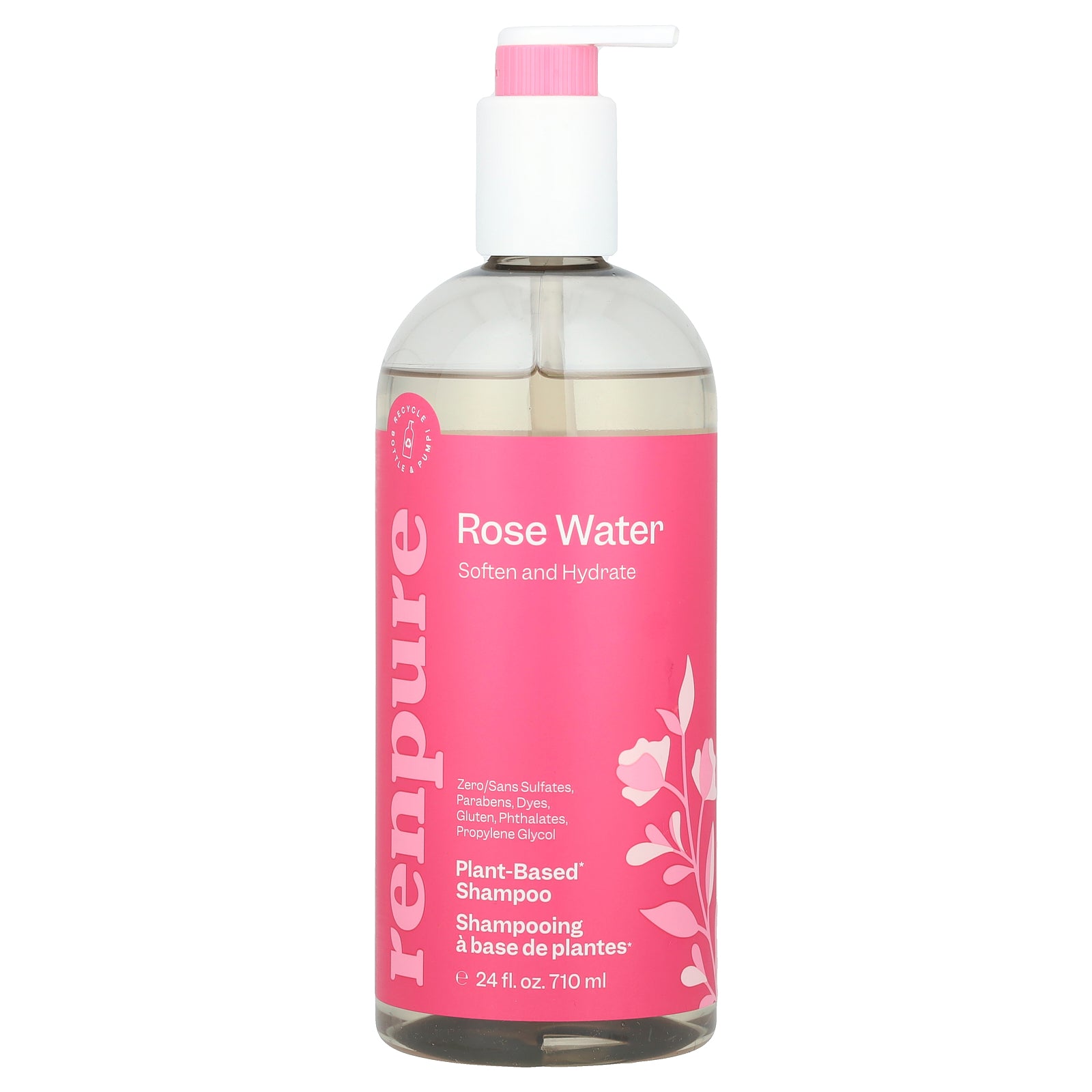 Renpure, Plant-Based Shampoo, Rose Water, 24 fl oz (710 ml)