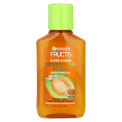 Garnier, Fructis, Sleek & Shine, Moroccan Sleek Smoothing Oil, 3.8 fl oz (111 ml)