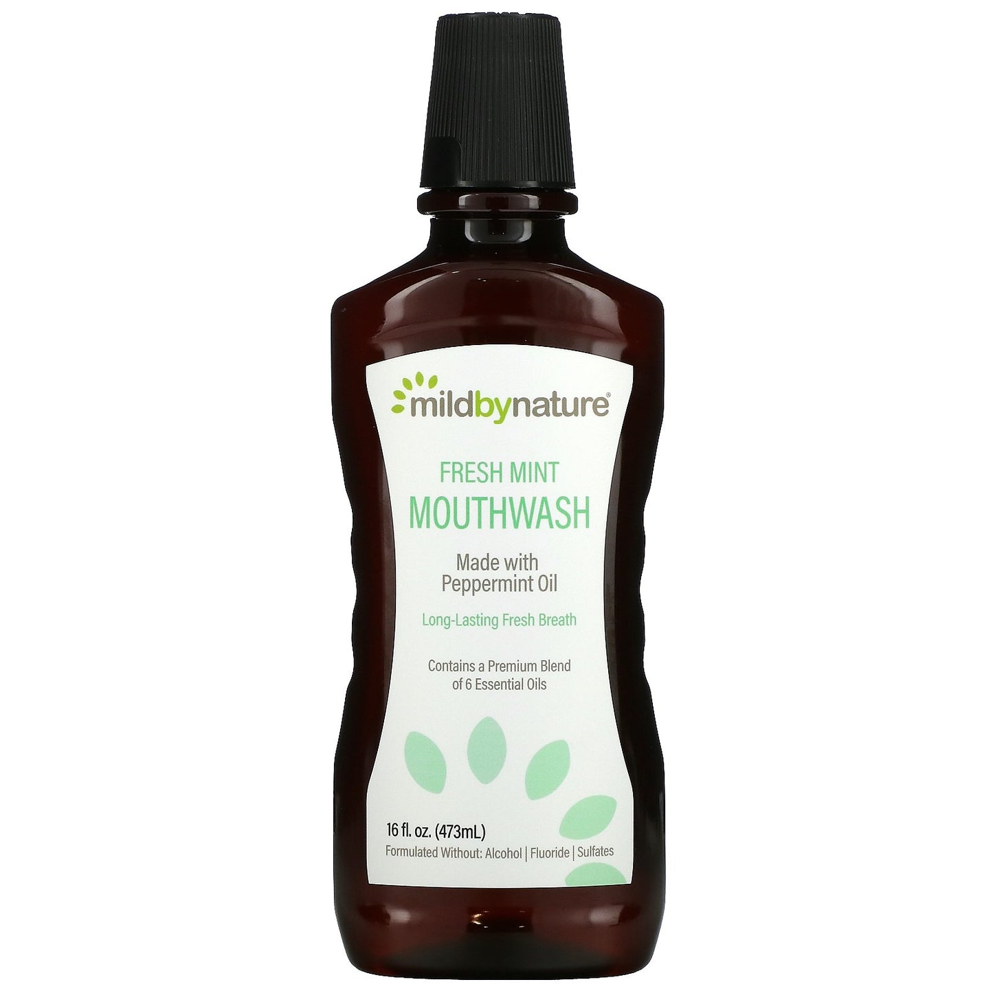 Mild By Nature, Mouthwash, Made with Peppermint Oil, Long-Lasting Fresh Breath, Fresh Mint, 16 fl oz (473 ml)