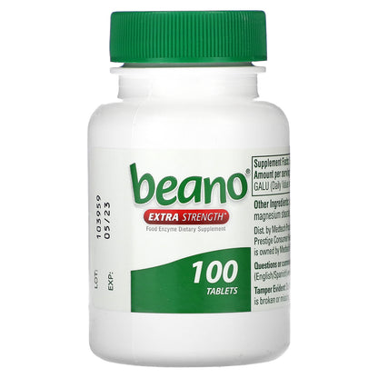 Beano, Extra Strength, 400 GALU, 100 Tablets