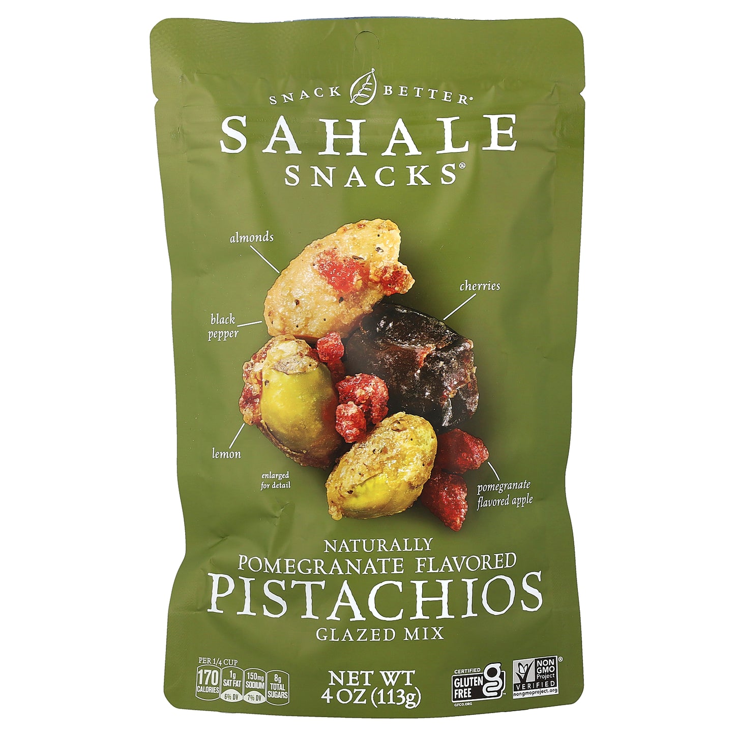 Sahale Snacks, Glazed Mix, Natural Pomegranate Pistachios, 4 oz (113 g)