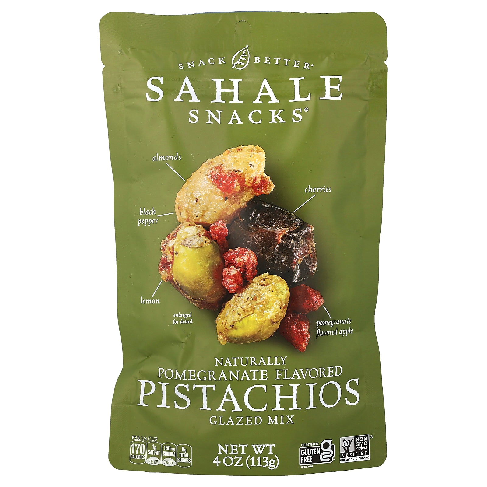 Sahale Snacks, Glazed Mix, Natural Pomegranate Pistachios, 4 oz (113 g)