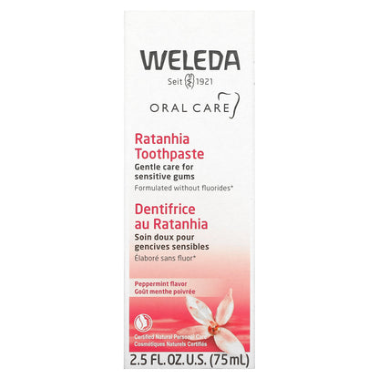 Weleda, Oral Care, Ratanhia Toothpaste, Peppermint, 2.5 fl oz (75 ml)