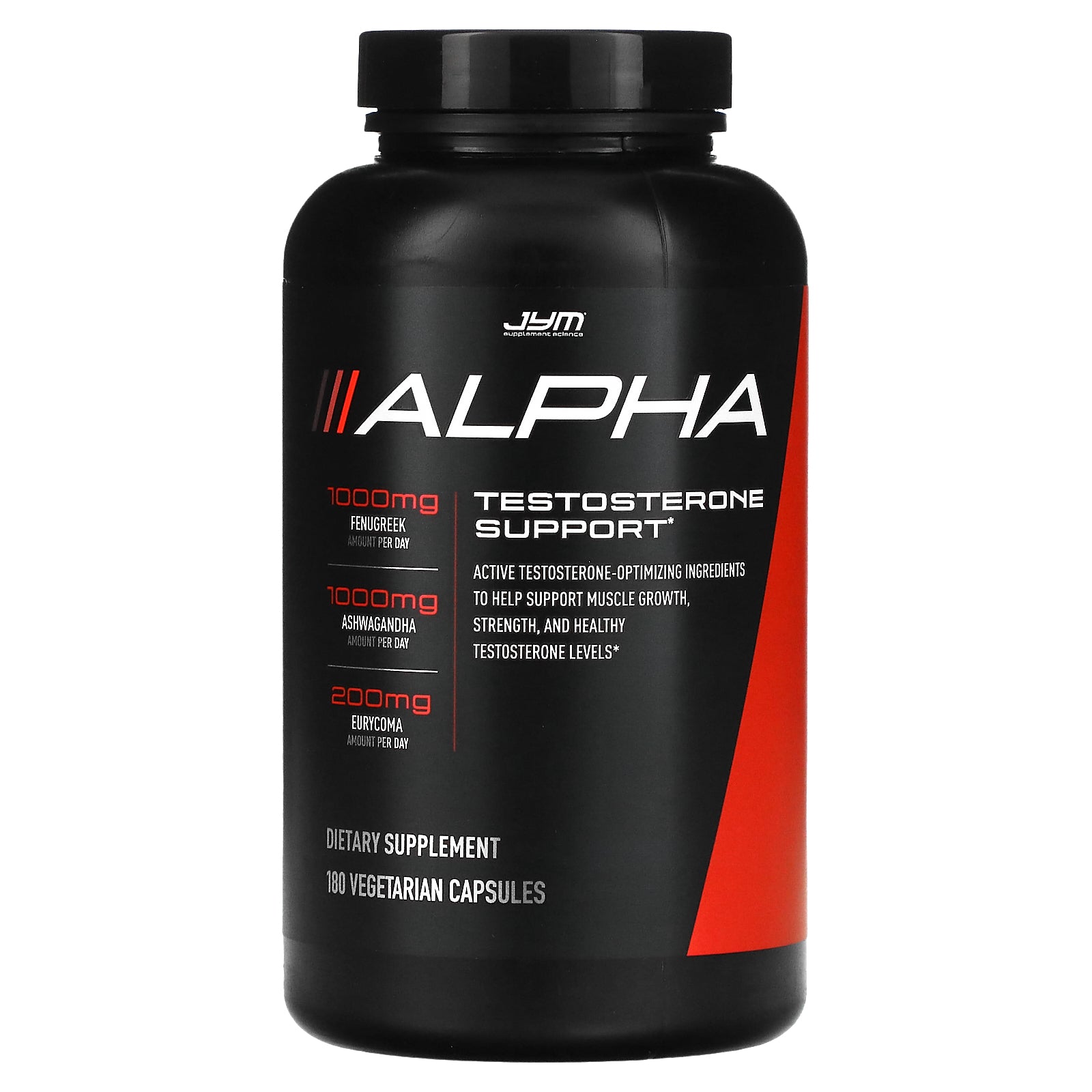 JYM Supplement Science, Alpha, Testosterone Support, 180 Vegetarian Capsules