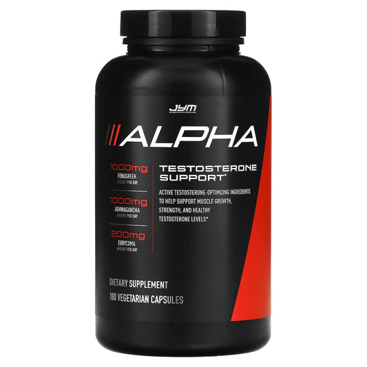 JYM Supplement Science, Alpha, Testosterone Support, 180 Vegetarian Capsules