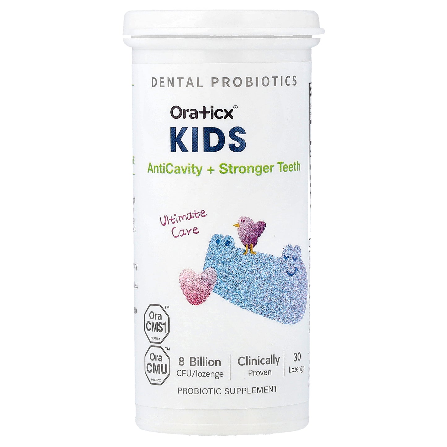 Oraticx, Kids, Dental Probiotics, AntiCavity + Stronger Teeth, Yogurt , 30 Lozenges