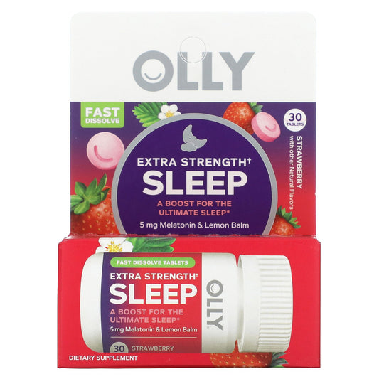 OLLY, Sleep, Extra Strength, Strawberry, 30 Tablets