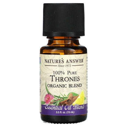 Nature's Answer, 100% Pure Organic Essential Oil Blend, Thrones, 0.5 fl oz (15 ml)