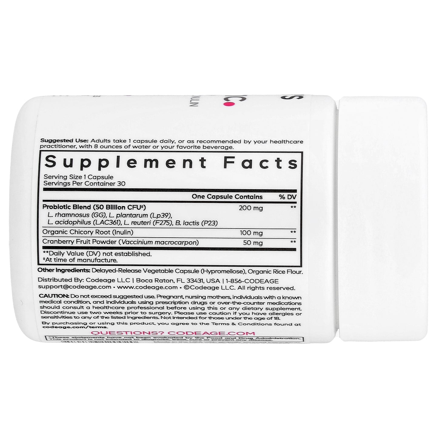 Codeage, Women's Daily Probiotic, 30 Vegetable Capsules