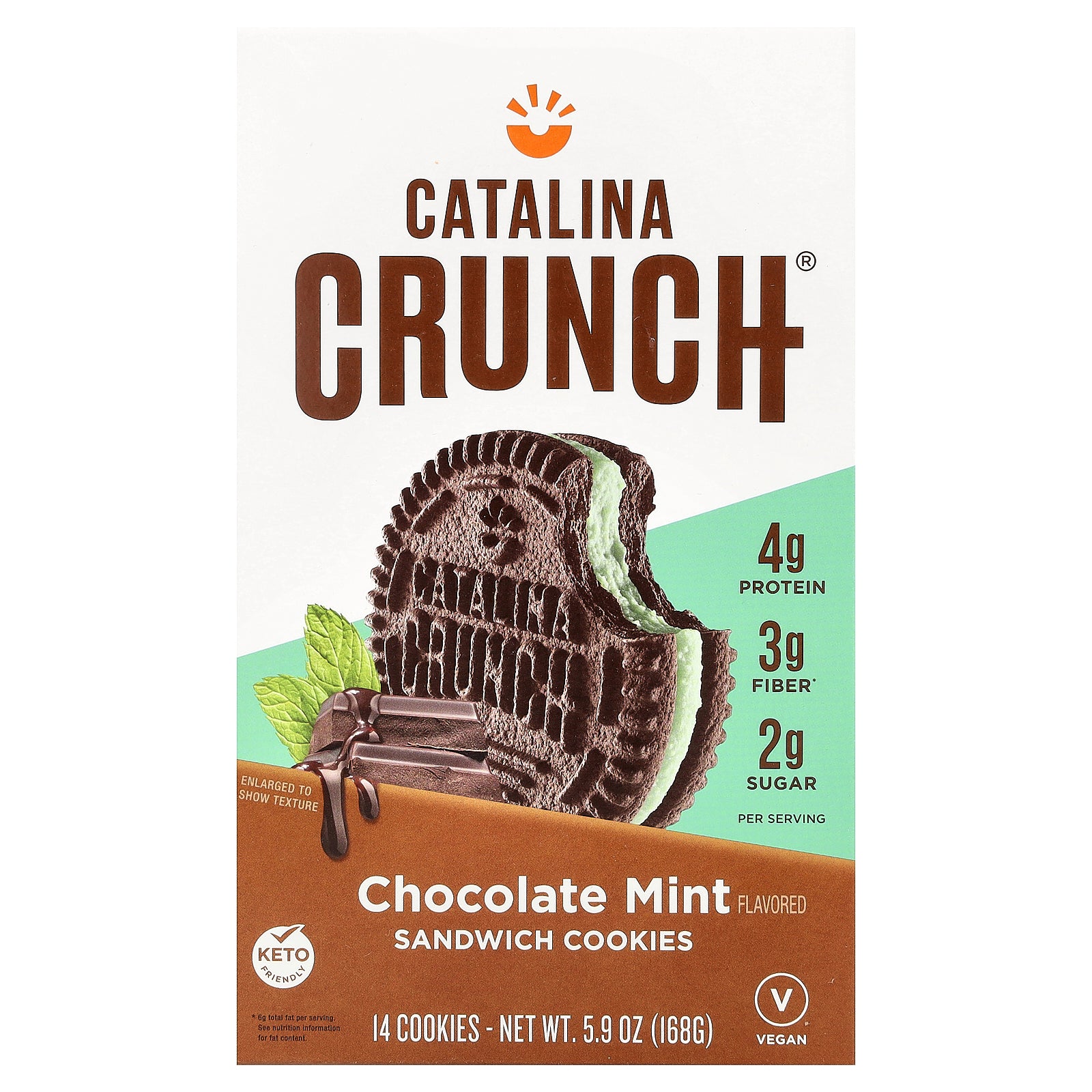 Catalina Crunch, Sandwich Cookies, Chocolate Mint, 14 Cookies, 5.9 oz (168 g)