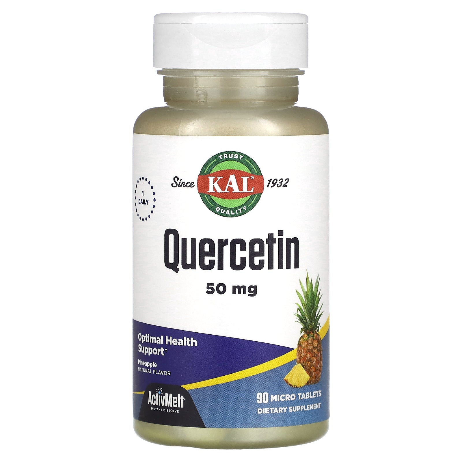 KAL, Quercetin, Pineapple, 50 mg, 90 Micro Tablets