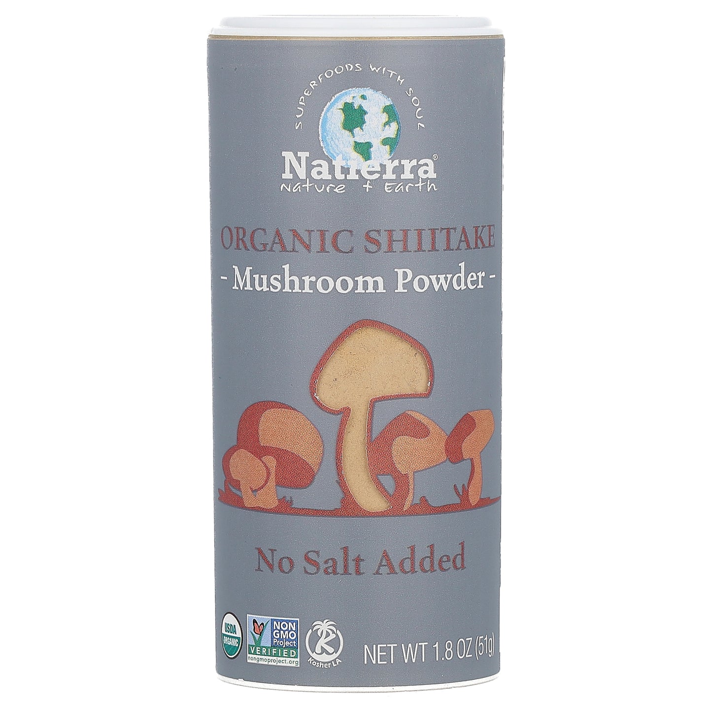 Natierra, Organic Shiitake Mushroom Powder Shaker, 1.8 oz (51 g)