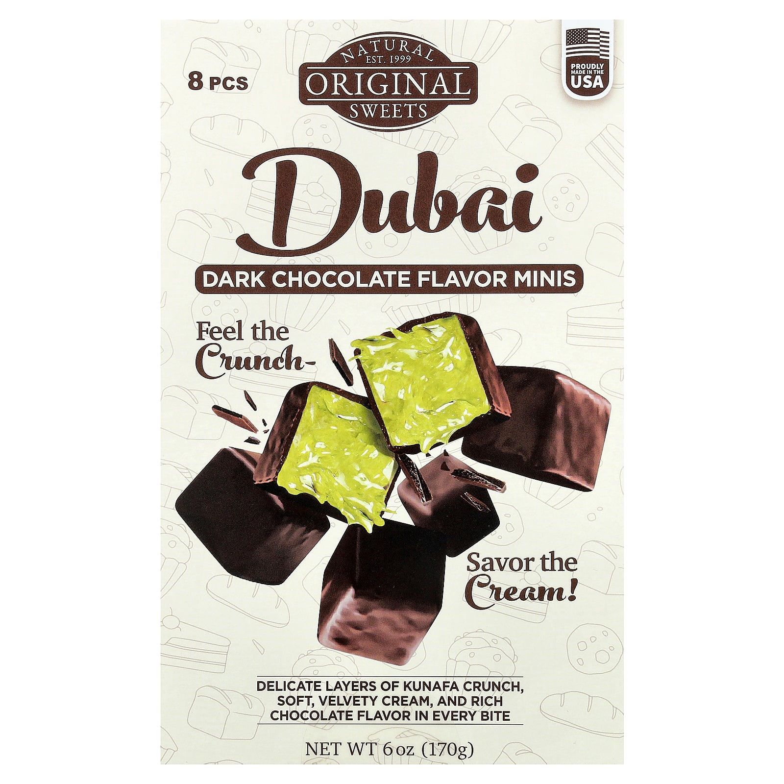 Original Natural Sweets, Dubai Dark Chocolate Minis, 8 Pieces, 6 oz (170 g)