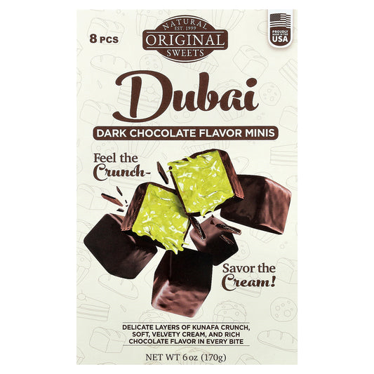 Original Natural Sweets, Dubai Dark Chocolate Minis, 8 Pieces, 6 oz (170 g)