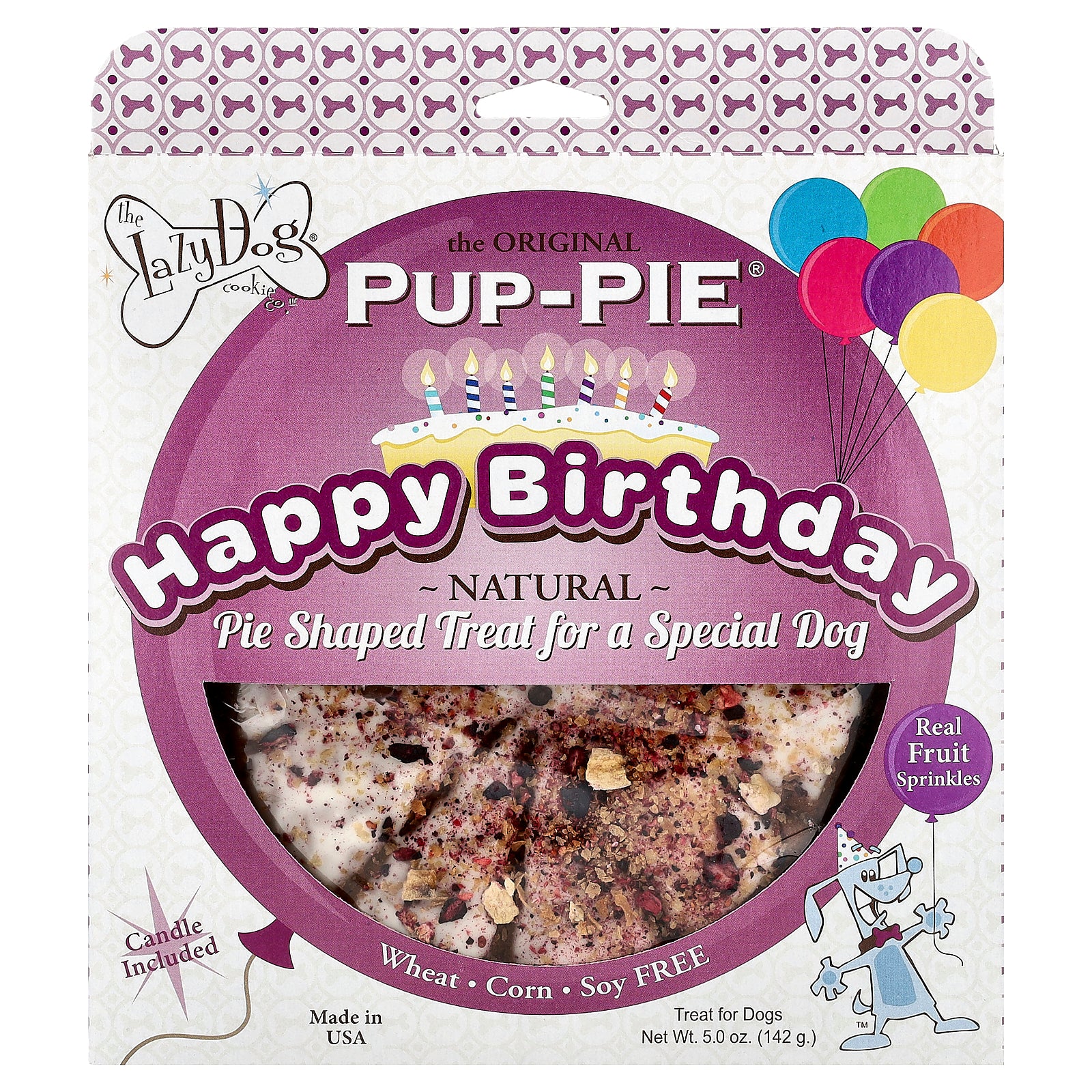 Lazy Dog Cookie, Pup-Pie®, Treat For Dogs, Happy Birthday For A Special Dog, 5 oz (142 g)