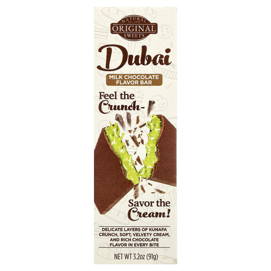 Original Natural Sweets, Dubai Milk Chocolate Bar, 3.2 oz (91 g)