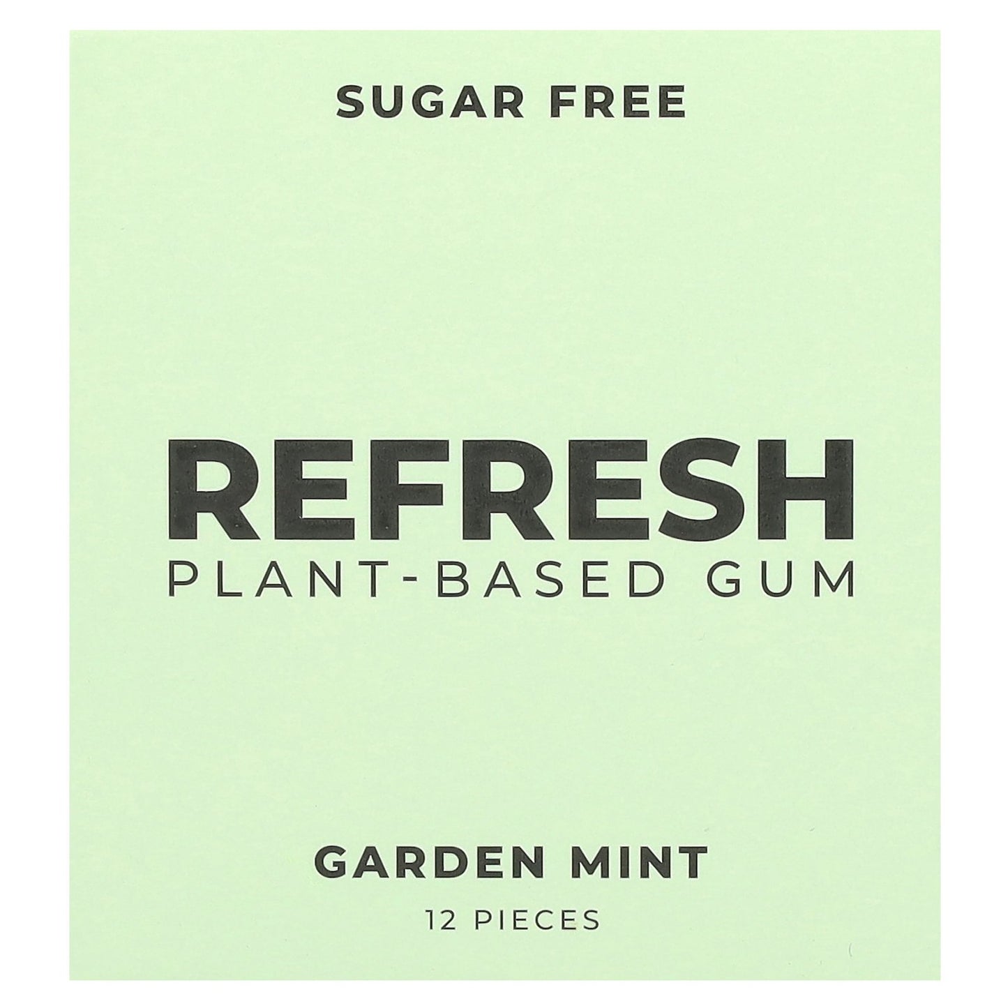 Refresh Gum, Plant-Based Gum, Garden Mint, 12 Pieces