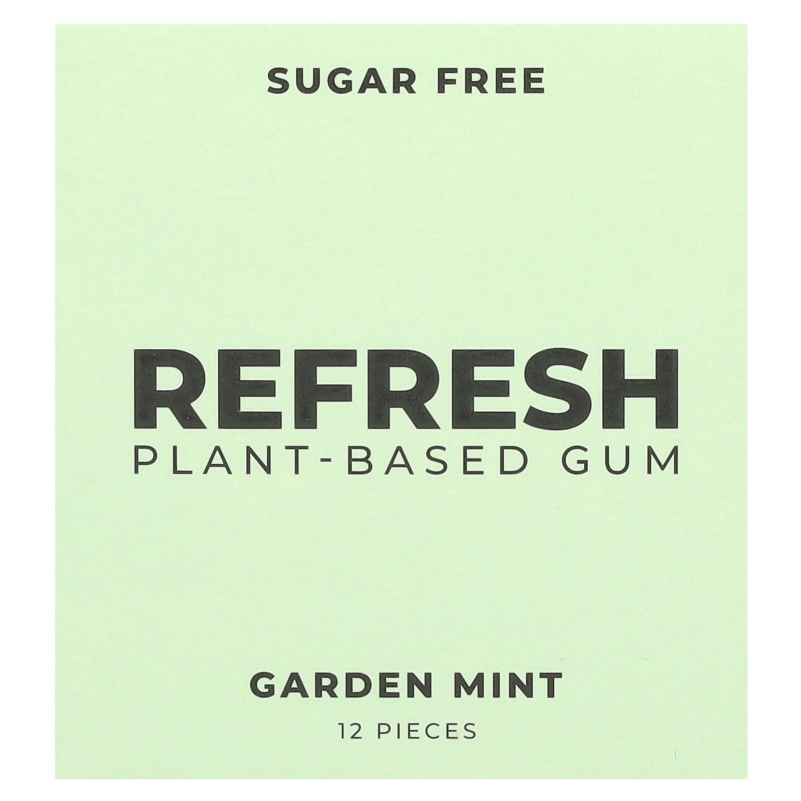 Refresh Gum, Plant-Based Gum, Garden Mint, 12 Pieces