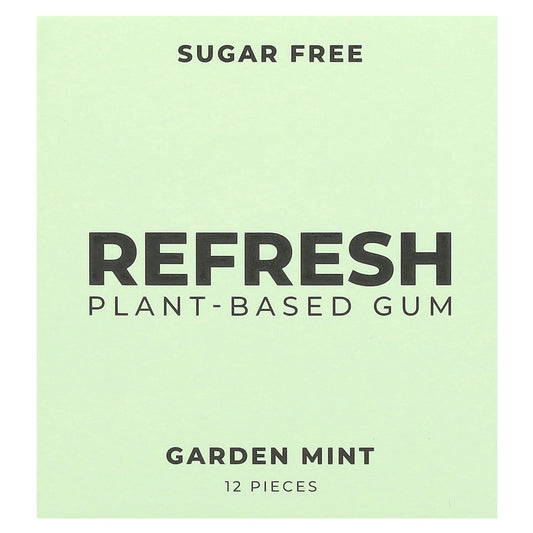 Refresh Gum, Plant-Based Gum, Garden Mint, 12 Pieces