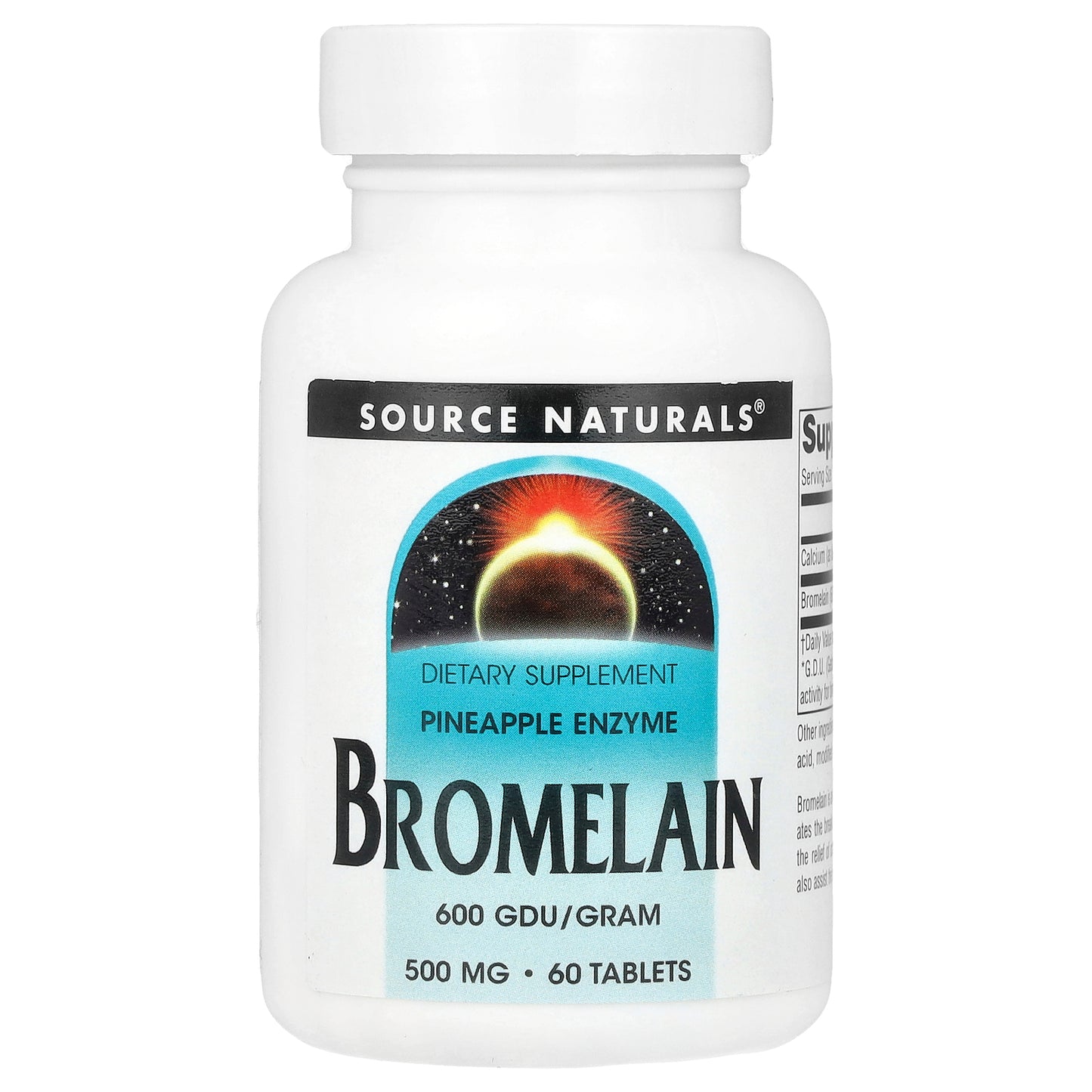 Source Naturals, Bromelain 600 GDU/Gram, 500 mg, 60 Tablets