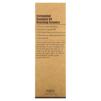 Purito, Fermented Complex 94 Boosting Essence, 5.07 fl oz (150 ml)