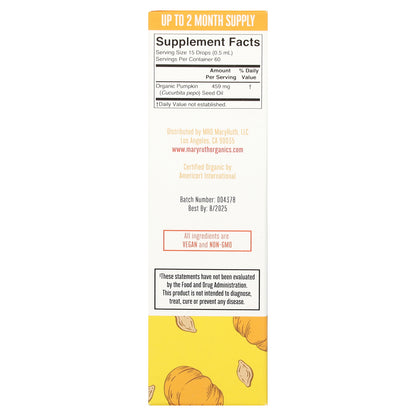 MaryRuth's, Organic Pumpkin Seed Oil Liquid Drops, Alcohol Free, 459 mg, 1 fl oz (30 ml)